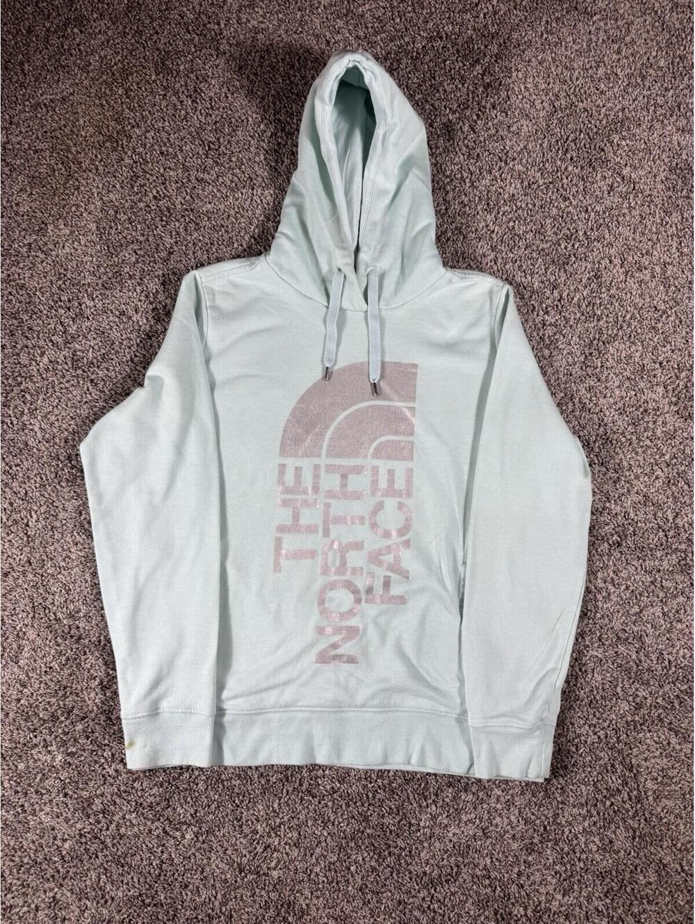The North Face Hoodie Sweatshirt Green Kangaroo Pockets Womens Size Large